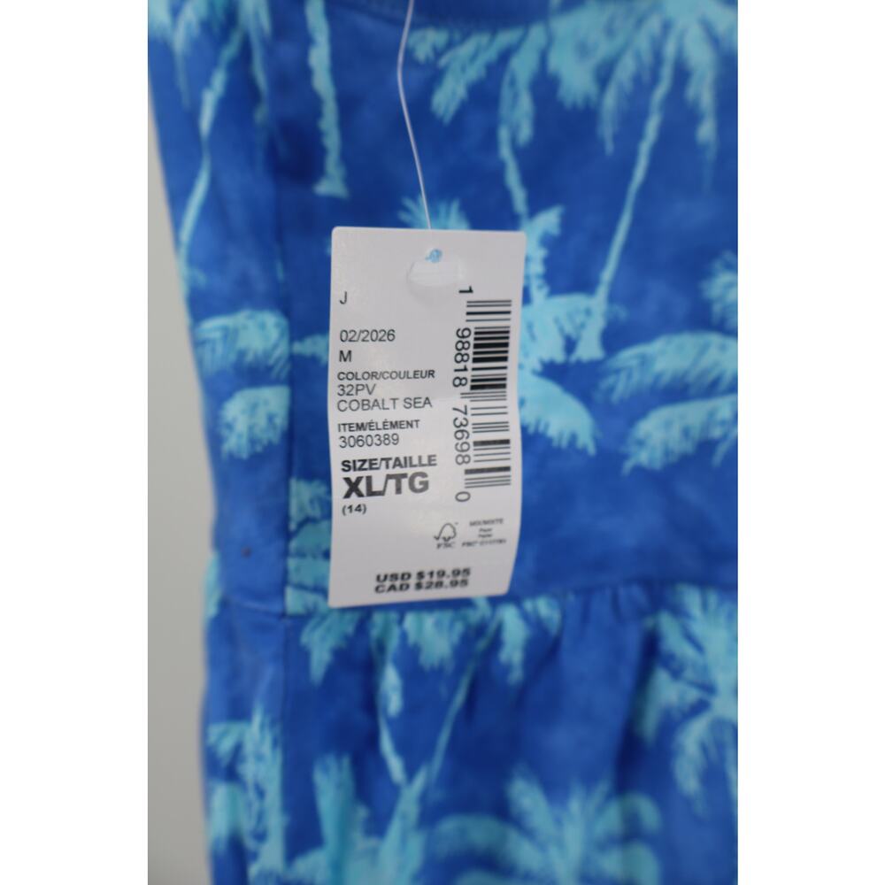 NEW The Children's Place Dress Girl Kids Blue Palm Tree Crossback Size XL - Picture 4 of 5